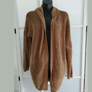Talula Cotton Blend Loose Knitted Hooded Cardigan